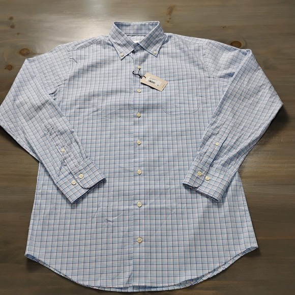 NWT Peter Millar Shirt Mens M Multi Plaid Performance Golf "K" Logo On Cuff - Picture 3 of 12